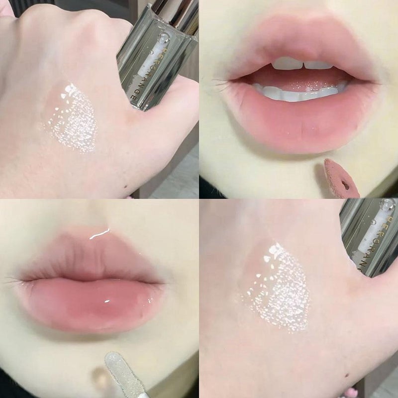 Sparkling Starry Mirror Lip Gloss, Pearly Gloss, Plump Lips, Tinted Shimmer, Super Shimmering Lip Tint